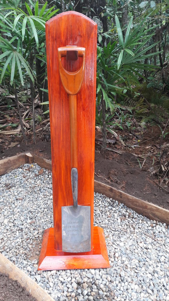 ukinfiji's tweet photo. The Duke of Sussex Prince Harry planted a dakua seedling in Colo-i-Suva using the same shovel his grandmother Queen Elizabeth II used during a royal visit in December 1953 where Her Majesty the Queen planted a tree in Lautoka.

#RoyalVisitFiji https://t.co/MOFmyTRDQz