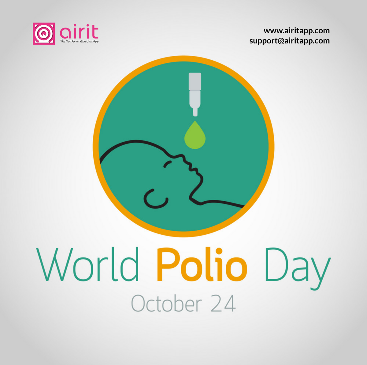 appairit's tweet photo. Get A Drop, Stop The Strop. World Polio Day https://t.co/gRnfFKJrjq 
 #Airit #BusinessChatApp #LiveChatApp #WebSummit https://t.co/2atIu1qVfb