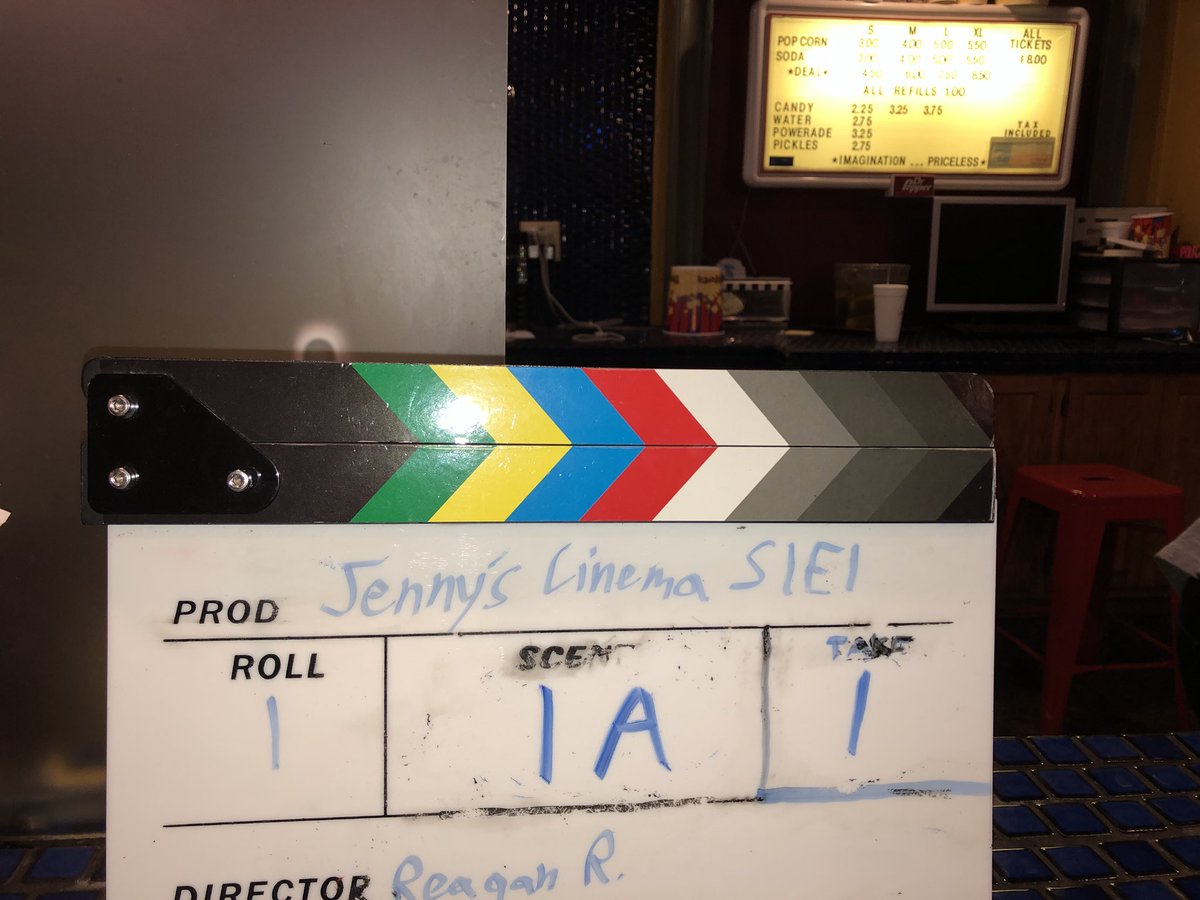 JennysCinema's tweet photo. jenny’s cinema is officially in production! the sticky floors and burnt popcorn are coming soon to a theatre near you https://t.co/gWLQlsXuAr