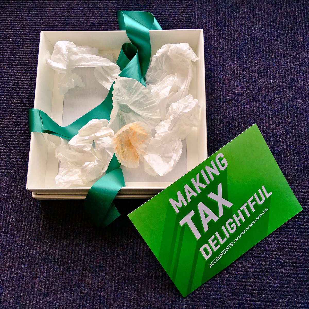 _McLintocks's tweet photo. Thanks to @quickbooksuk for the cupcakes, we tried to take a picture of them for you but you have to be super quick where cake is concerned in the McLintocks office! #MakingTaxDelicious https://t.co/fVEqiGelR7