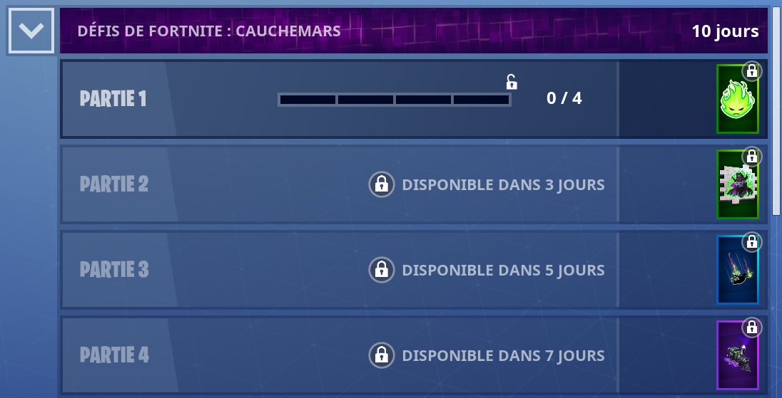 defi de fortnite cauchemars pic twitter com 707ldlckyz - fortnite defi cauchemar