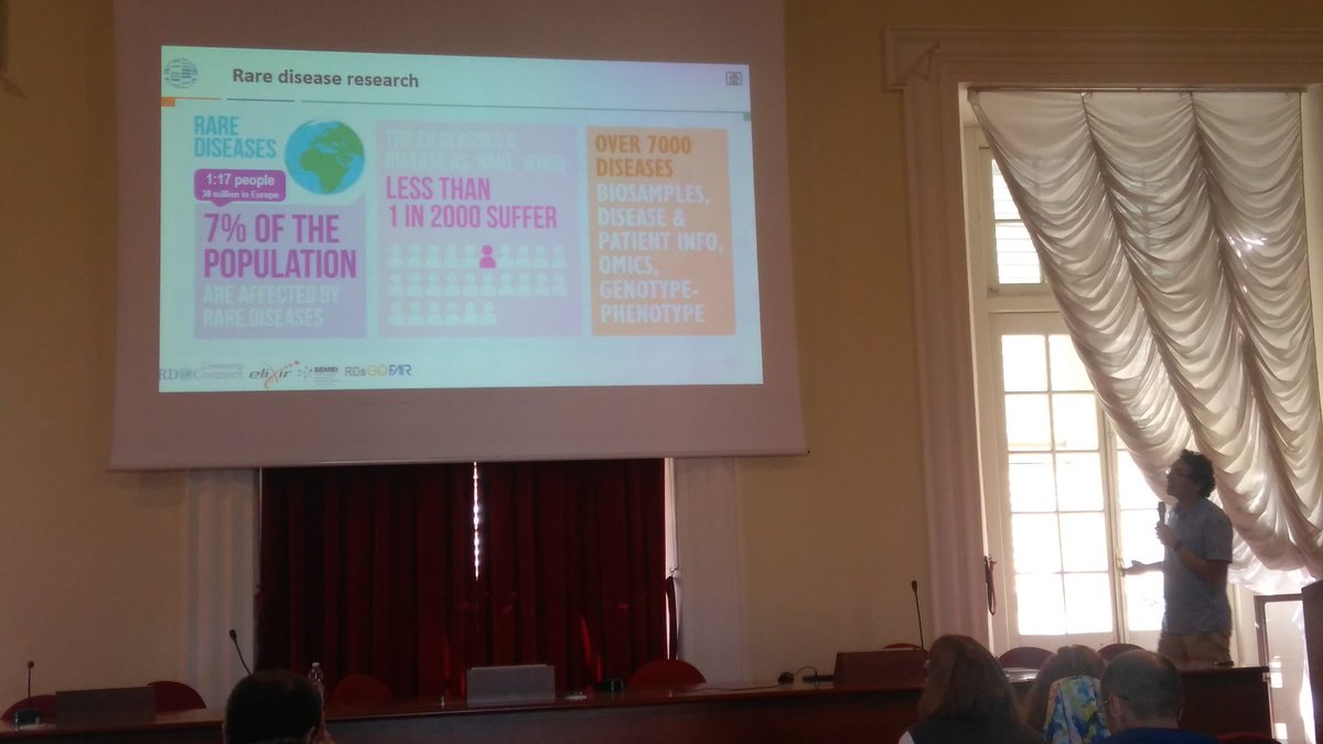 NETTABWorkshops's tweet image. At #NETTAB2018 @MarcoRoos is going to talk about the fairification of rare diseases data.