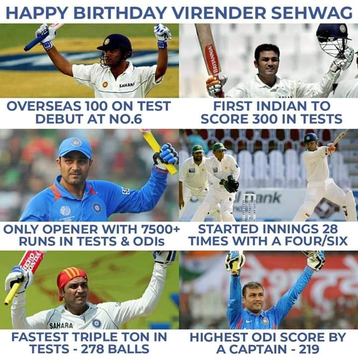Happy birthday VIRENDER SEHWAG 