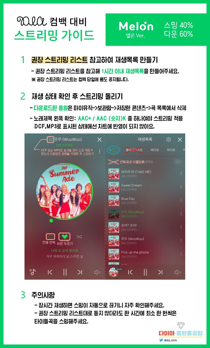 dia_supporters's tweet photo. ♬멜론 스트리밍 가이드♬

다른 음원사이트 스밍 가이드는 카페에 업로드 될 예정이니 카페도 많이 가입해주세요 😉
>> https://t.co/lgV0OyYayO << https://t.co/9zo1gbk3dw