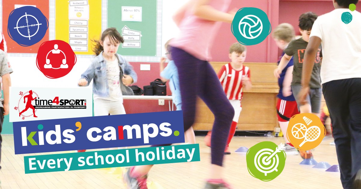 😮 Good morning! 

Only 2 days left to get 10% Time 4 Sport Kids Camps!

We now have venues in Trentham, Trent Vale, Blythe Bridge &amp; Stone!

Reminder to use discount code AUTUMN at checkout!

time4sportuk.com/holiday-camps/ 

Cheers Time 4 Sport👍  <a href="/SportsInStoke/">Sports in Stoke</a> @SASSOTCSP <a href="/Change4Life/">Change4LifeComityFoundation</a>