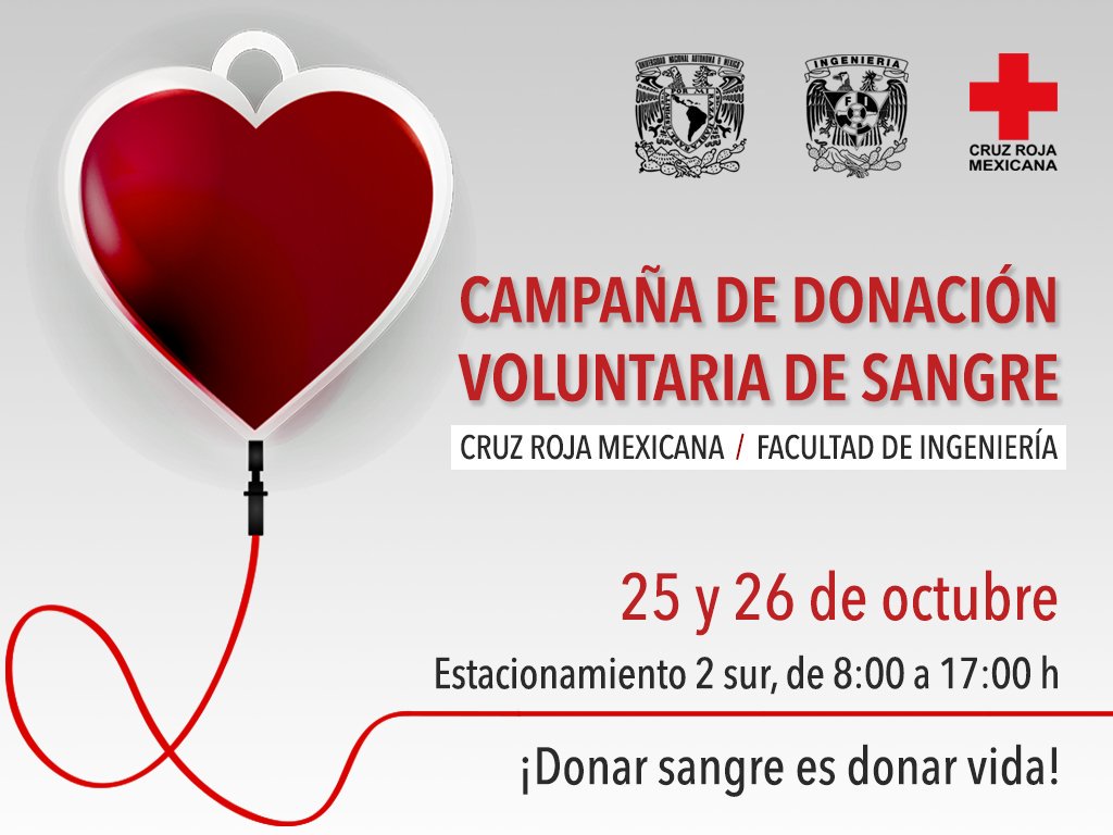 Este jueves y viernes en la #FIUNAM ¡Donar sangre es donar vida! 🤗❤ <a href="/CruzRoja_MX/">Cruz Roja Mexicana IAP</a>