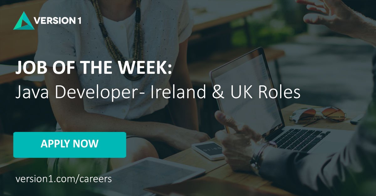 version1's tweet image. Java Developers wanted! Are you comfortable with working to technical designs & perform unit testing, integration testing & supporting system testing? Then join one of Europe's Best Large Workplaces. Apply now: bit.ly/2JdbbBw #java #javadevelopers #javaroles