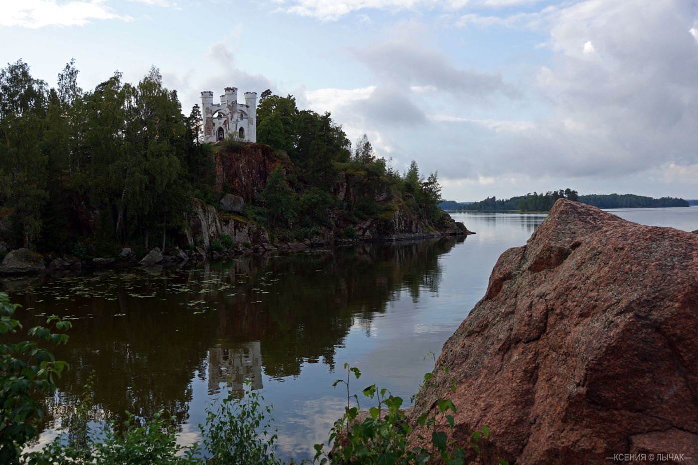 Выборг парк Монрепо акварель