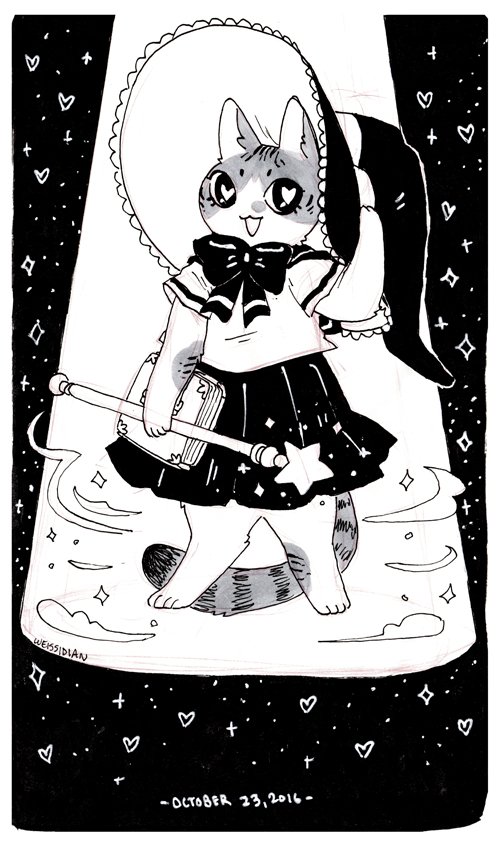 I also drew Miya for Inktober in 2016,, I rly love drawing her as a cute lil magical girl 