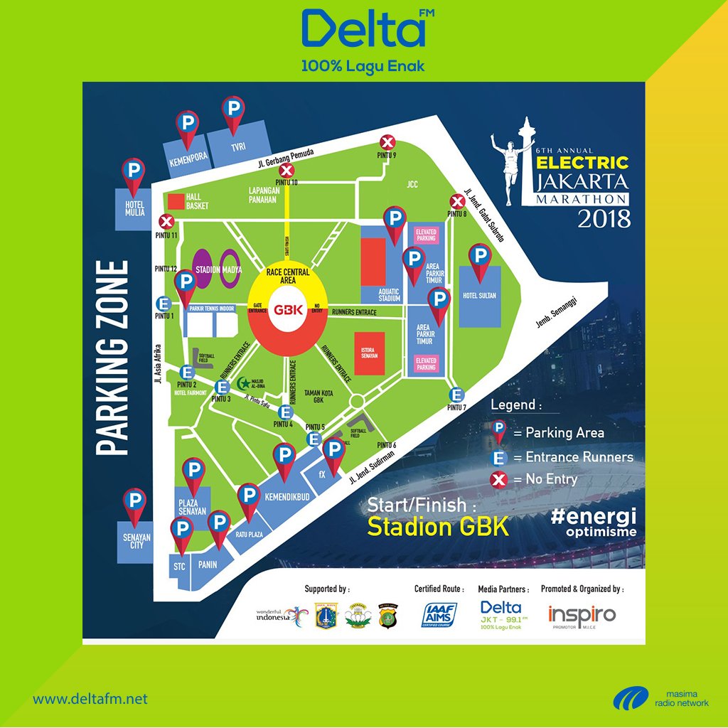 Parking Zone at Race Day Electric Jakarta Marathon 2018, Sunday 28 October 2018

#energioptimisme 
#electricjakartamarathon2018 
#jakartamarathon