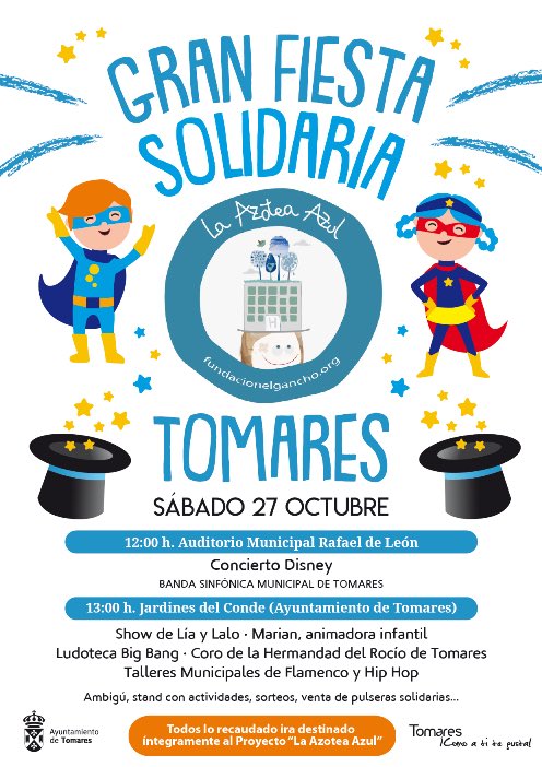 #Tomares se sube a “La Azotea Azul”, el proyecto solidario de la Fundación El Gancho,con el que se pretende construir un espacio lúdico-terapéutico en la azotea de la 2ªplanta del H. Virgen del Rocío para los más de 4.000 niños, de #Andalucía, que cada año ingresan en este centro