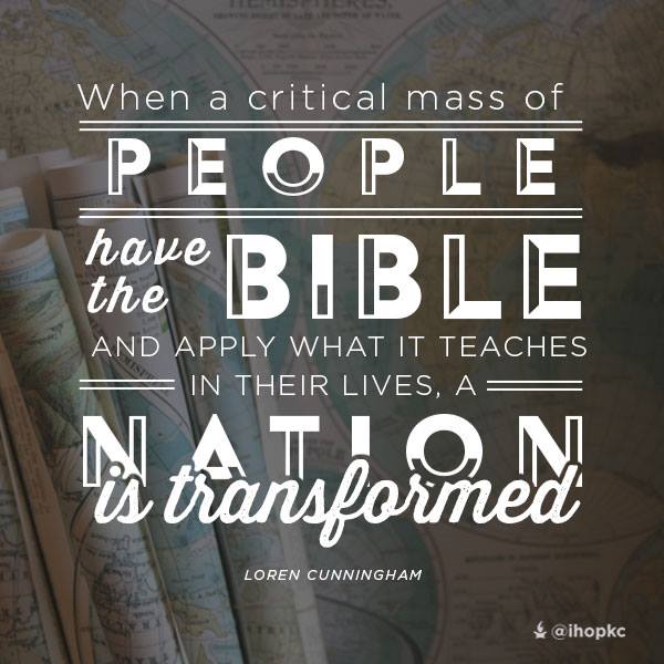 Jesus, we ask for the distribution of bibles to increase among the nations and a spirit of revelation to touch hearts as they read its truths. Amen.