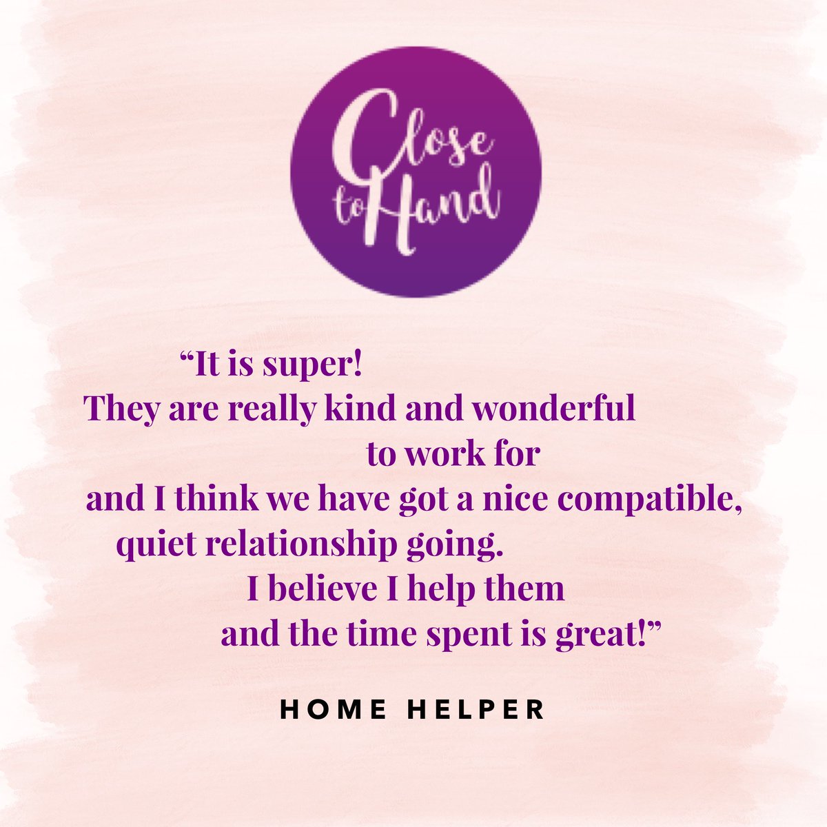 closetohand's tweet photo. Lovely #feedback from a #HomeHelper registered with #closetohand who has found #local #flexible #workwithpurpose with an older couple in her #community https://t.co/fuGr5978dm