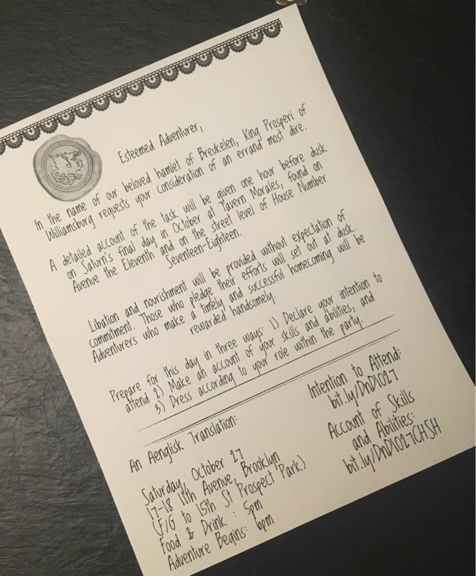 OkLeeEvents's tweet image. These wax-sealed invitations really set the bar for Aaron’s Dungeons and Dragons guests. #dnd #invitations #okleeevents