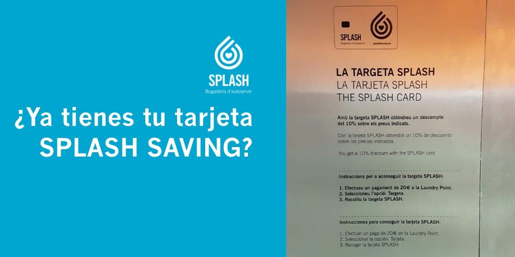 SPLASH_BCN's tweet photo. Con la tarjeta SPLASH SAVING tienes un 10% de descuento sobre los precios indicados. Puedes conseguirla en la Laundry Point de la calle Diputació y Sicilia. https://t.co/S0monXqxVo