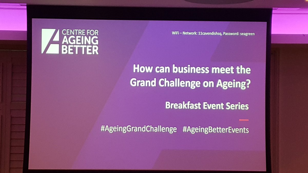 Day 2 of my London business trip to launch <a href="/Memoride/">Yaejoo Ko</a> on the UK market... 

A great way to start the day with a breakfast session from Centre for Ageing Better #AgeingGrandChallenge #AgeingBetterEvents