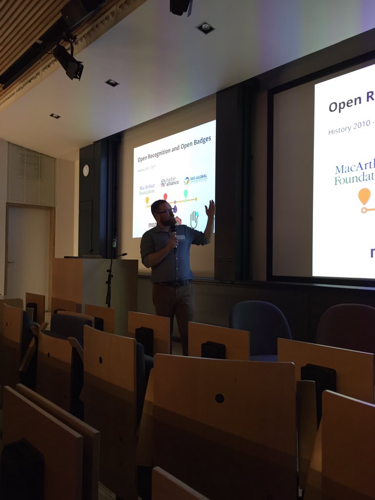 GerardPruim's tweet photo. Welcome to the #epic2018 about #openrecognition and #openbadges at the #cri in Paris. @ottonomy is addressing the open recognition challenges with #bitoftrust https://t.co/eSEag3gkmH