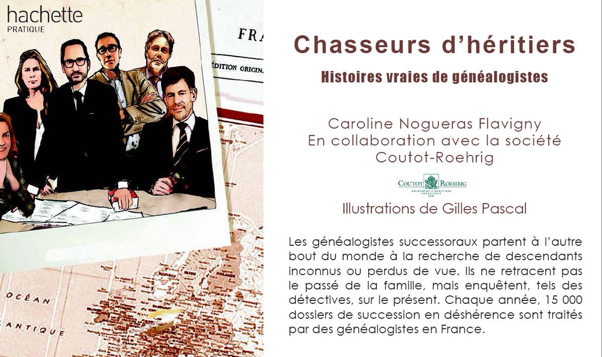 Sortie aujourd'hui en librairie du livre de Caroline Nogueras <a href="/CaroNogueras/">Caroline Nogueras</a> écrit en collaboration avec les généalogistes de @CoutotRoehrigSA ! 
#chasseursdheritiers #succession #genealogiesuccessorale #coutotroehrig