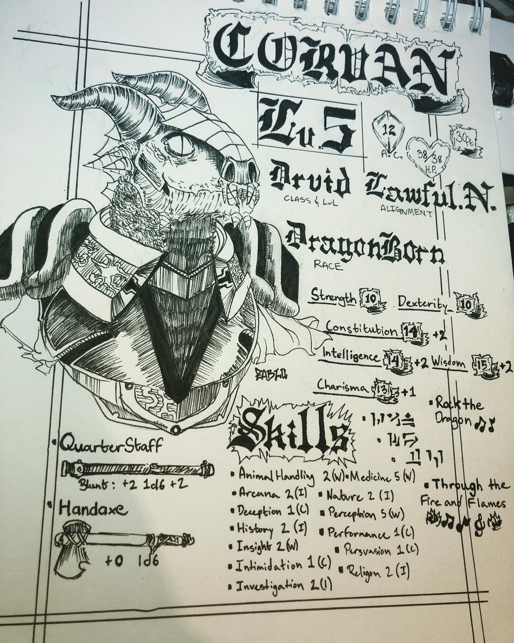Doki Dragonborn Custom Character Sheet Art Dnd Dungeonsanddragons Traditional Ink Pen Characterdesign Charactersheet Sketch Drawing T Co Ysfvoilprc Twitter