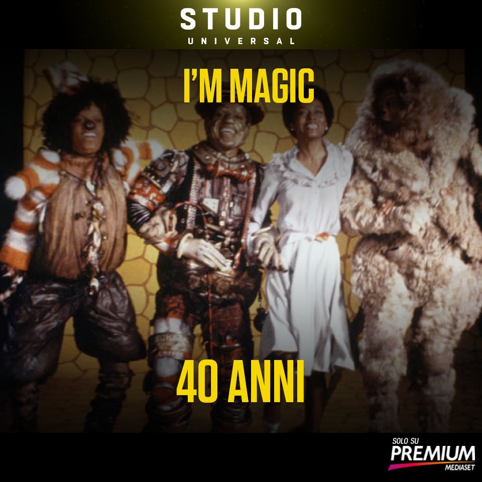SUniversalIT's tweet photo. “I’m Magic”, il film musicale di Sidney Lumet ispirato alla fiaba “Il  mago di Oz”, oggi compie 40 anni. Nel cast anche un giovanissimo Michael  Jackson nei panni dello Spaventapasseri. Non perderlo alle 17.15 su  #StudioUniversal. Canale 334 su #MediasetPremium https://t.co/h0hfpS2Vig