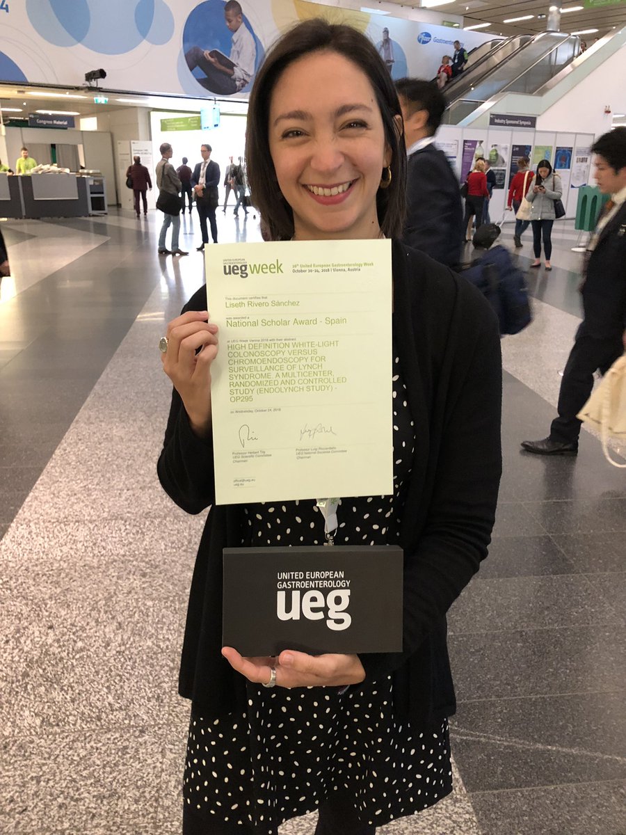 Rodrigus01's tweet photo. Proud to have @lisrs13 as winner of the NAtional Scholar Award at #UEGWeek2018 @aegastro @frankbalaguer @mariapellise1 https://t.co/JiVSvPpxuO
