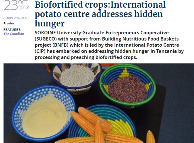 An insight by leading correspondent <a href="/kitabutz1/">Gerald Kitabu</a> on how #BNFB project has helped build capacity for <a href="/SugecoTanzania/">SUGECO Tanzania</a> to manage its activities particularly production and promotion of #biofortified crops in an effort to have a #healthy #Tanzania bit.ly/2ApGEhd <a href="/joyce_maru/">Joyce Maru</a>