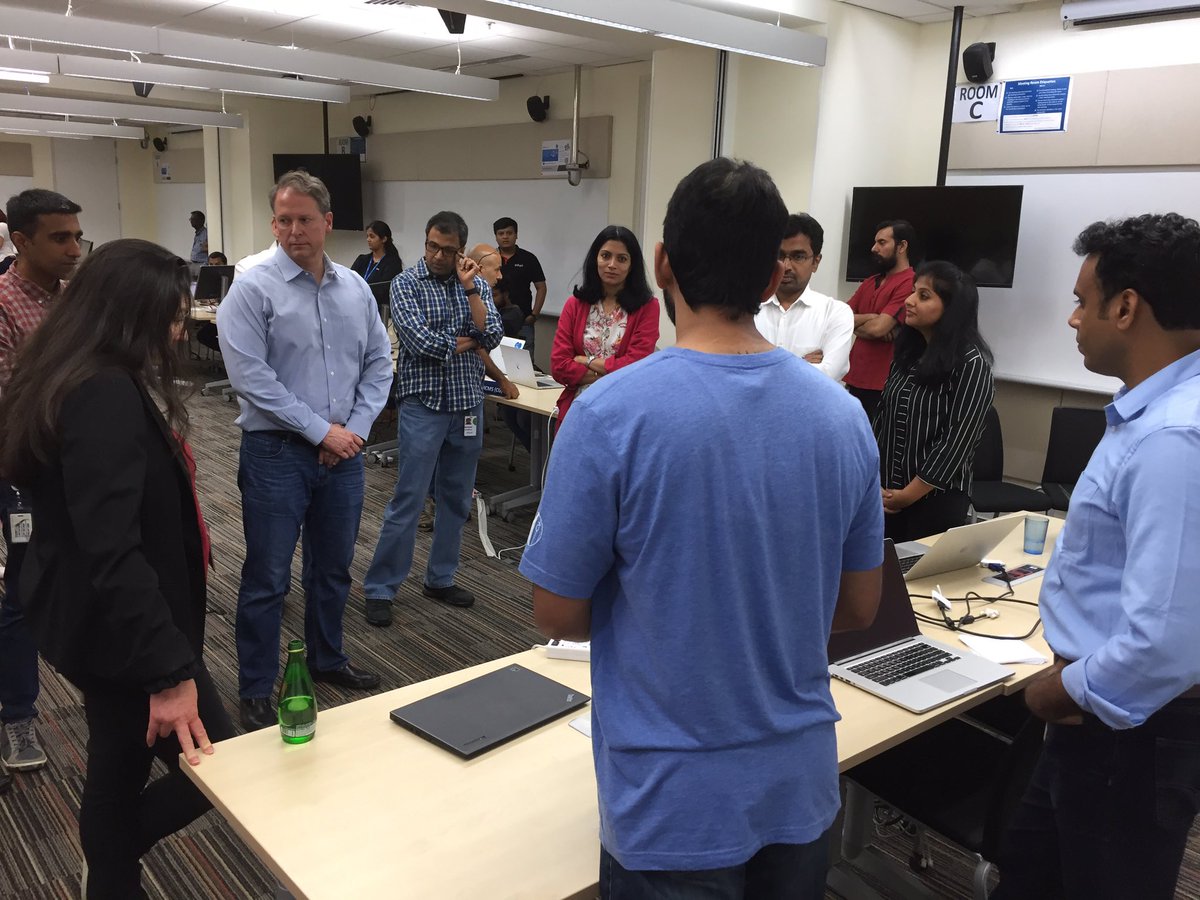 IntuitIN's tweet photo. Gallery walk with @TayloeStansbury and @MariannaTessel. Teams showcasing some of the innovations that have spun out of countless Follow-Me-Home with customers, unstructured time and pure unbridled passion to solve for customers. #PoweringProsperity https://t.co/Kzv1VcR4TI