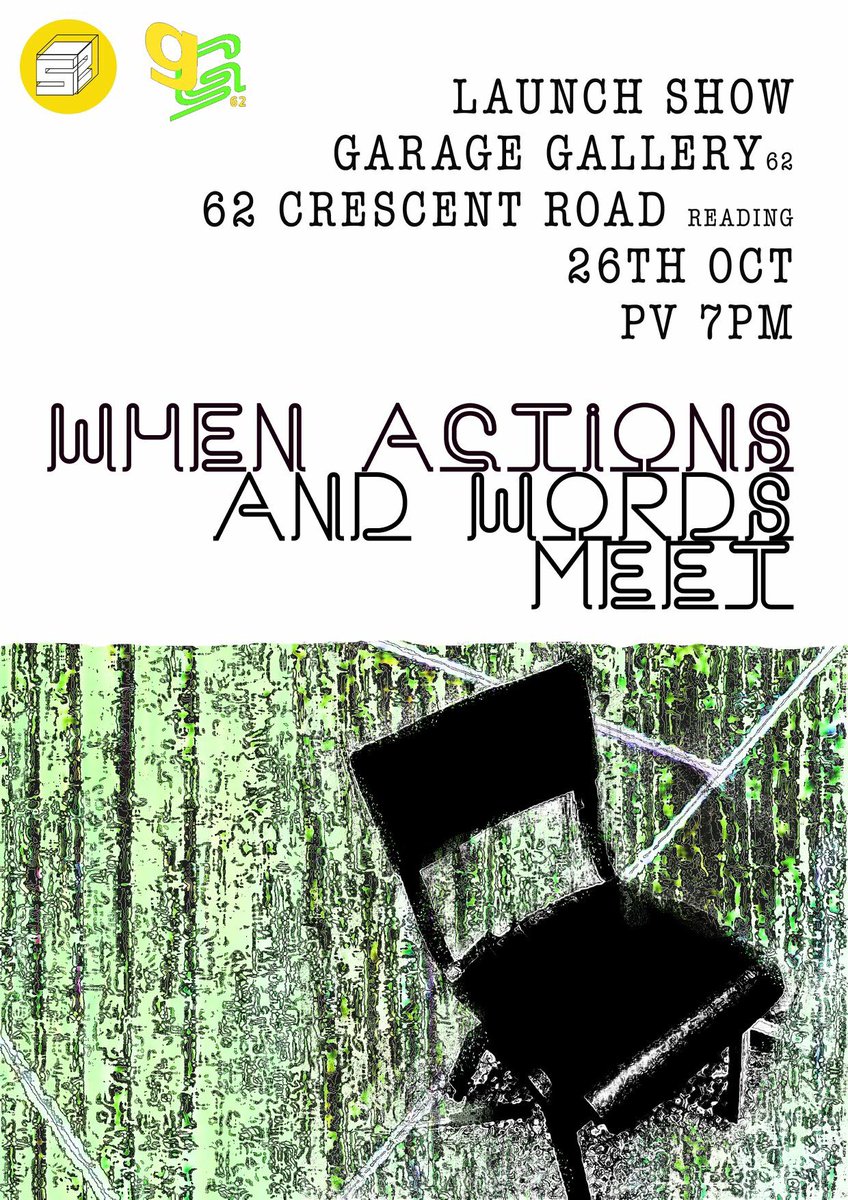 wearestash's tweet image. This Friday! Join @GKField at her new Garage Gallery space for the private view of ‘When Actions and Words Meet’. The GG will show artists in and around Reading. Working in association with STASH. Follow @garagegallery62 on Facebook. See you there - 7pm &amp;gt;