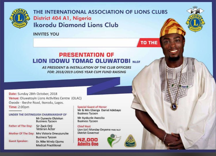 To the public, this is to remind u of our club investiture coming up as stated on this invitation... u are all invited.