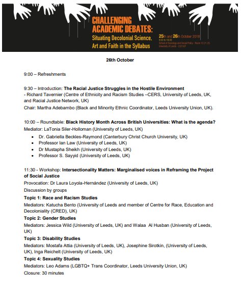 decolonising's tweet image. Full programme for #CAD2018 below! Follow the links below for accessible versions. 
Day 1: bit.ly/2yh1duS
Day 2: bit.ly/2yuz9n0