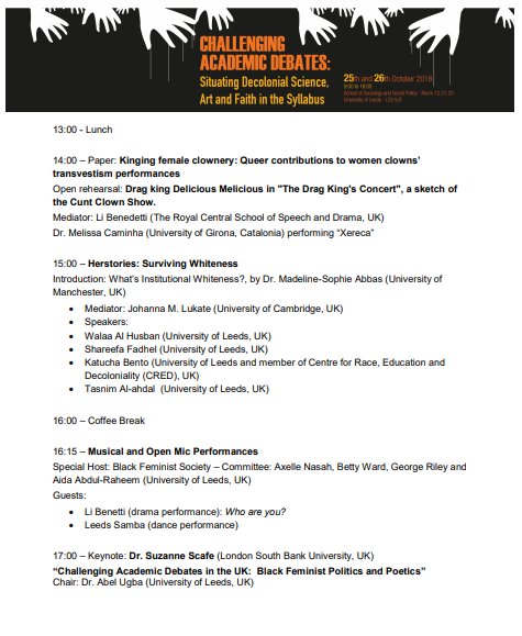 decolonising's tweet image. Full programme for #CAD2018 below! Follow the links below for accessible versions. 
Day 1: bit.ly/2yh1duS
Day 2: bit.ly/2yuz9n0