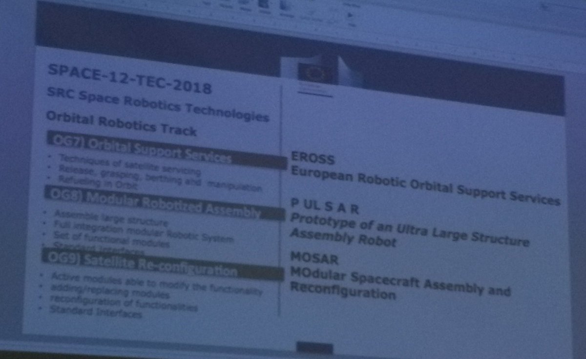 Golans_mom's tweet image. What&apos;s going on with robotic technologies within ESA in the near future? #2018csid #OnOrbitServicing