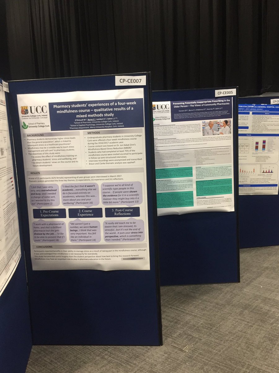 Delighted to see posters presented by two PhD students Christina Rae Hansen and Michelle O’Driscoll #escp2018 <a href="/PharmCareUCC/">PharmCareUCC</a> <a href="/Pharmacy_UCC/">UCC Pharmacy School</a>