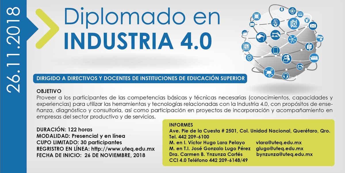 UTEQ_oficial's tweet photo. #Atención Diplomado en Industria 4.0 ¡No lo dejes pasar! #EducaciónQro #ViveUTEQ
Más información en el siguiente link https://t.co/bqS7leztO3 https://t.co/lXkOFLgtq6