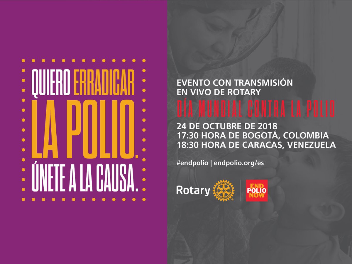 Hoy es el Día Mundial contra la Polio. Sintoniza nuestra transmisión en español en vivo a las 6:30 p.m. hora de Filadelfia endpol.io/2CSSjrf  #PongamosFinALaPolio #endpolio #WorldPolioDay
