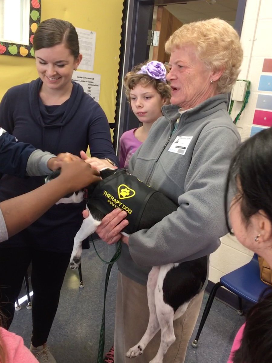 Our first visit from Fritzi, the therapy dog!