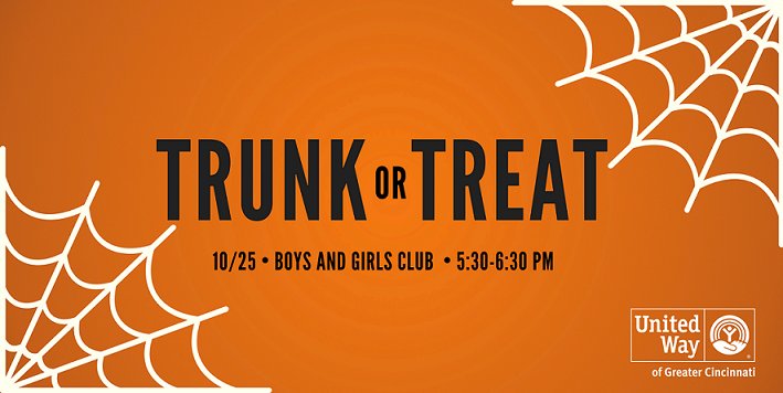 United Way Cincy On Twitter We Could Use As Many Cars As Possible 150 Kids Need To Trunk Or Treat Tomorrow Join United Way Linc For 1 Hour At The Sheakley