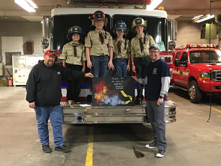 MontanaCouncil's tweet photo. Thanks to the Glendive #firefighters for assisting Glendive Pack 111 who recently completed the build your own #hero elective. We truly appreciate all that you do for our community! #montanacouncil #team315 https://t.co/QM8PJApFRv