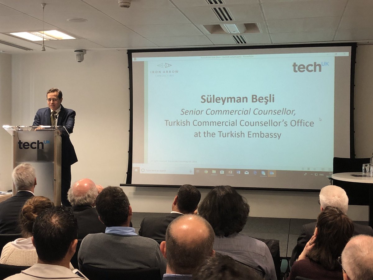 techUK's tweet image. Counsellor Besli from @TurkEmbLondon joins @techUK &amp;amp; @ironarrowcons joint event to welcome Turkish businesses in London #turkishtech