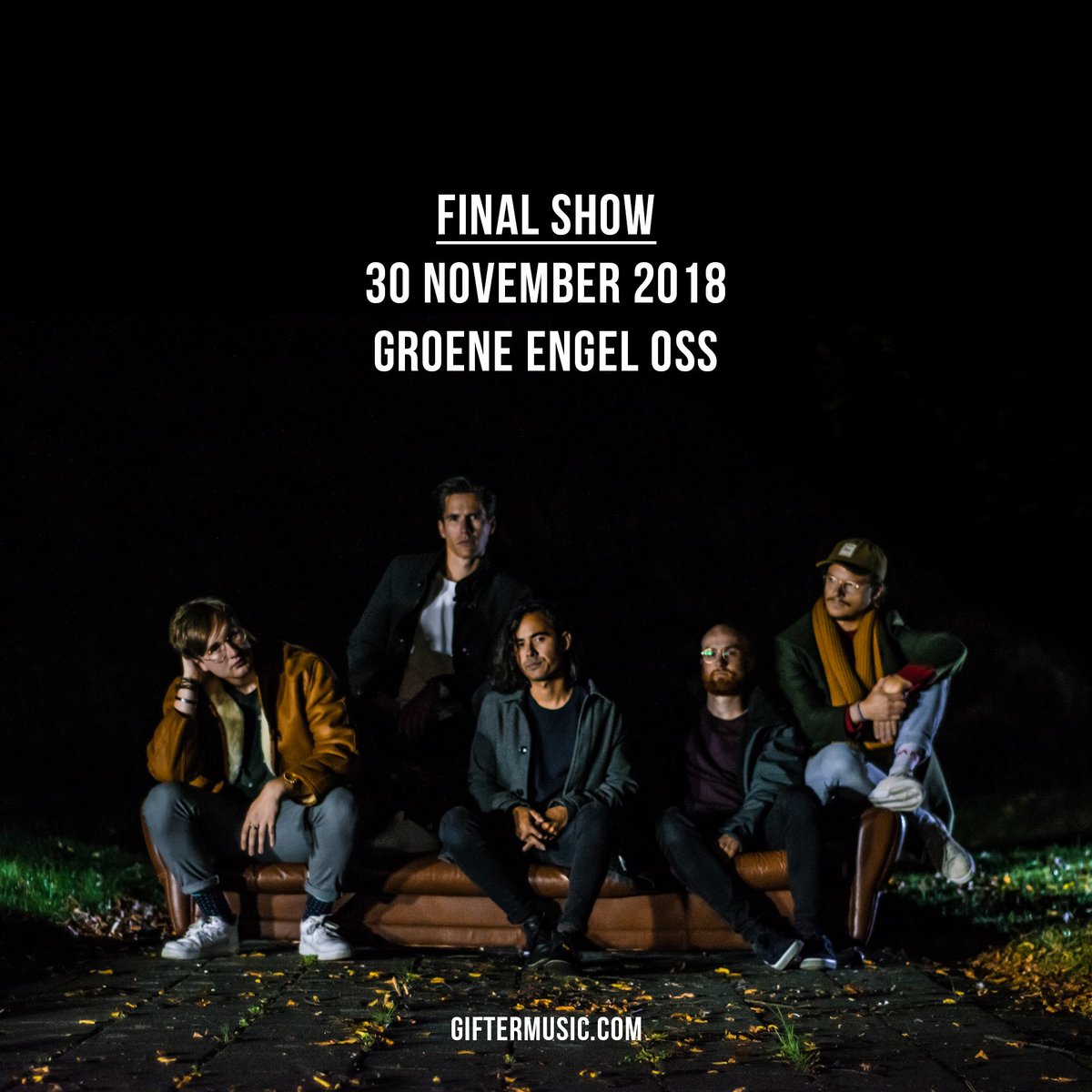 Na 7 fantastische jaren stoppen we. Om deze onvergetelijke periode met een flinke knaller af te sluiten geven we op 30 november een allerlaatste optreden in de <a href="/Groene_EngelOss/">Groene Engel</a> | Meer info: bit.ly/gifterfinalshow