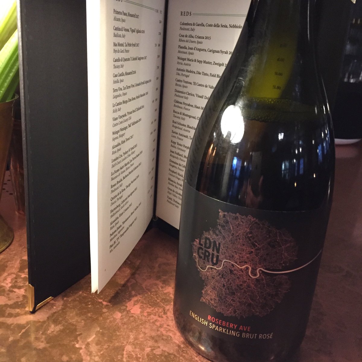 AdamickDavid's tweet photo. A bit after the fact but more showing of the Rosebery Ave English Sparkling Brut Rosé: Hawksmoor Borough - looking good for next week’s launch! https://t.co/VyOlI3LLIv