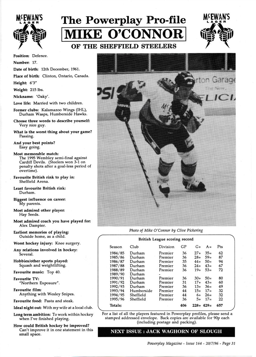 Today's #OldTimeHockeyUK Wednesday Warrior is former <a href="/DurhamWasps/">Durham Wasps</a> and <a href="/steelersoffical/">Steelersoffical</a> D-Man Mike O'Connor

#HockeyFamily #IceHockey #OldTimeHockey