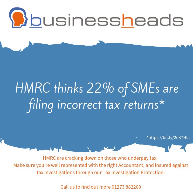 HMRC are more likely to investigate SMEs because of their lack of resources, which will allow them a quick win in their battle against tax evasion

Make sure you're covered with our #Tax Investigation Protection

#Business #Accountants #SmallBiz