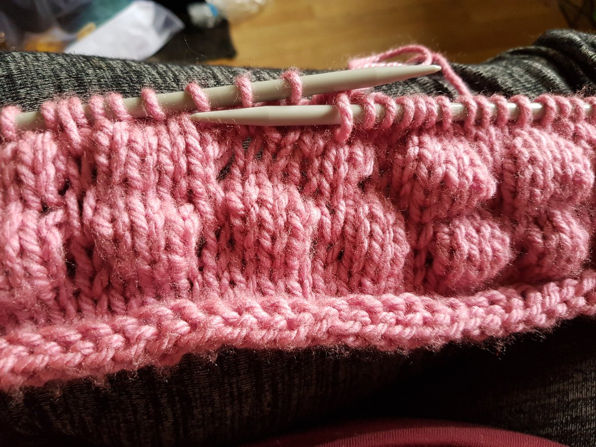 SammiM1991's tweet photo. Taking on my greatest knitting challenge yet the #bubblestitch for a hat for my mum in her favourite colour #pink thanks @StudioKnitSF for the easy tutorial https://t.co/Lnjh2GT2Ta