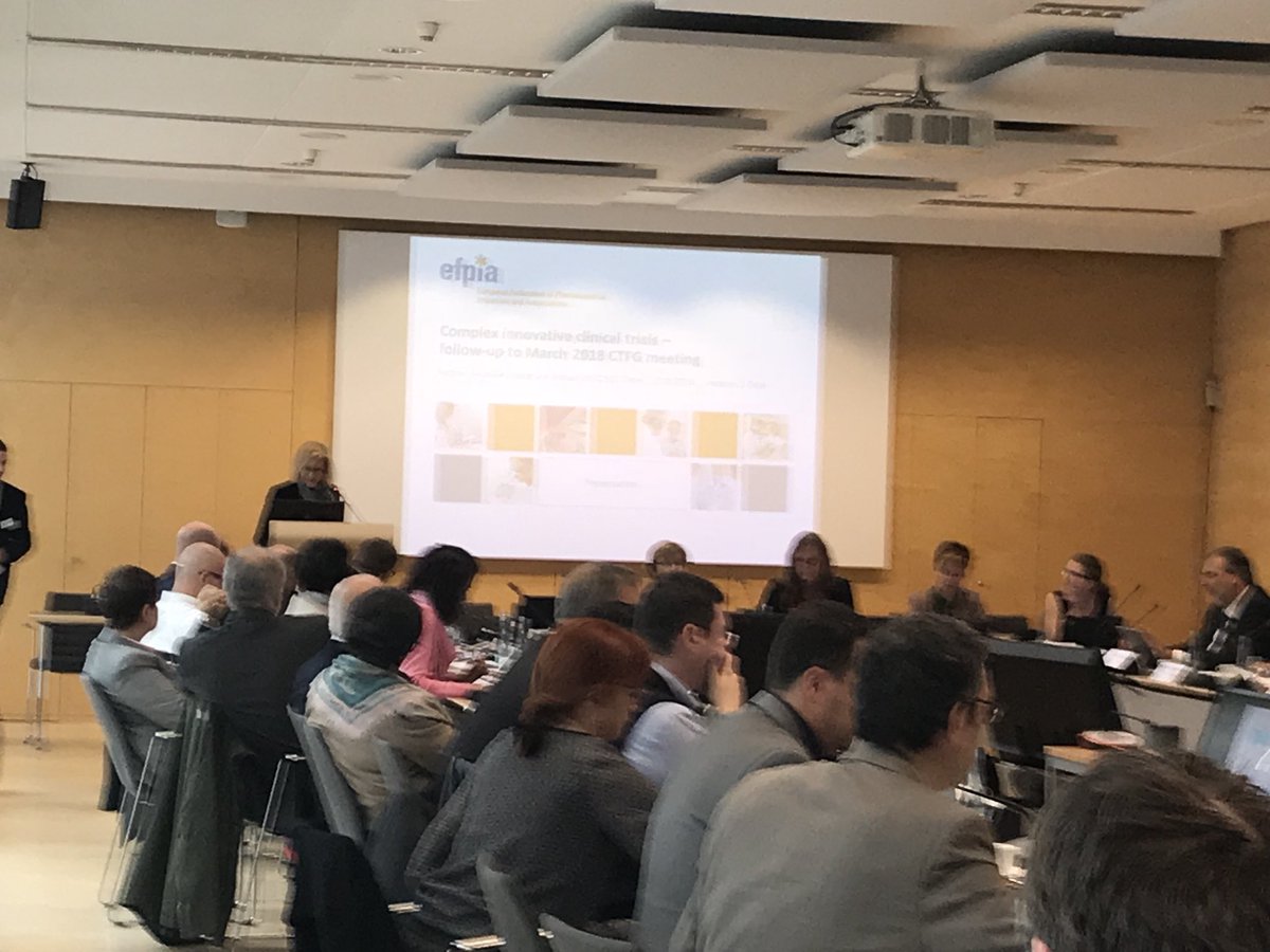 SilviaGBrussels's tweet photo. #MireilleMuller @EFPIA says complex innovative clinical trials are needed for rare diseases or when complexity of the disease requires a new approach #CTFG stakeholder meeting Bonn https://t.co/op1hEQcG80