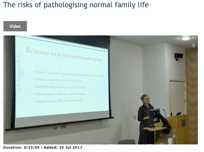 HansKoppies's tweet photo. ‘The idea that every baby requires expert interpretation of their needs’. Aangeleerde hulpeloosheid van ouders als keerzijde van ‘neuroparenting’. Presentatie @JanMacvarish @UniofOxford. https://t.co/lJE9FzVM5F https://t.co/ZdxYguyO65