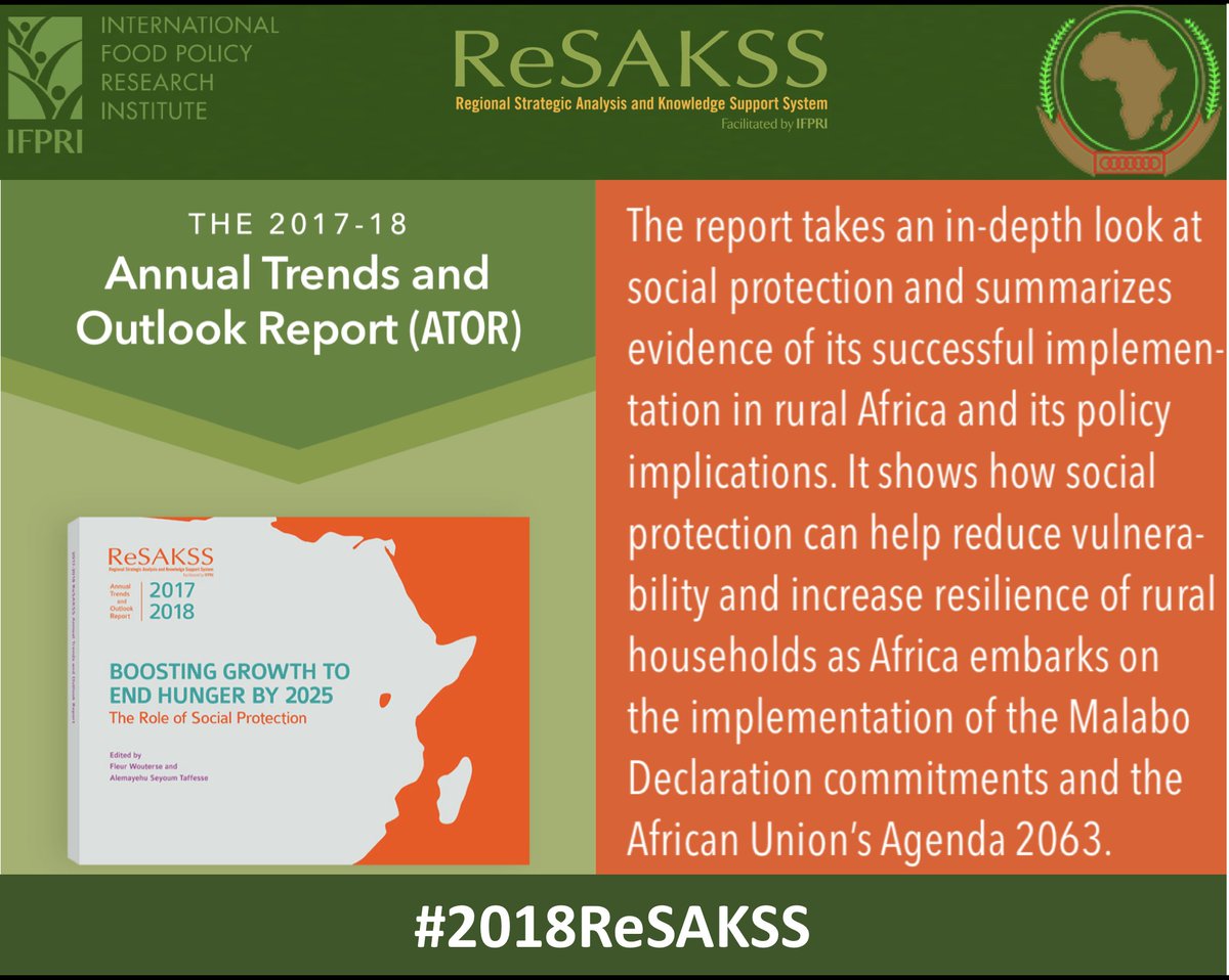 ReSAKSS's tweet photo. The #2018ATOR provides research and analysis on how countries can combine social protection programs with other sectoral devprograms 2 create a greater impact, &amp; cautions that the 1-size-fits-all approaches 2 social protection are unlikely 2 work across Africa. #2018ReSAKSS https://t.co/mX9R8YRo48