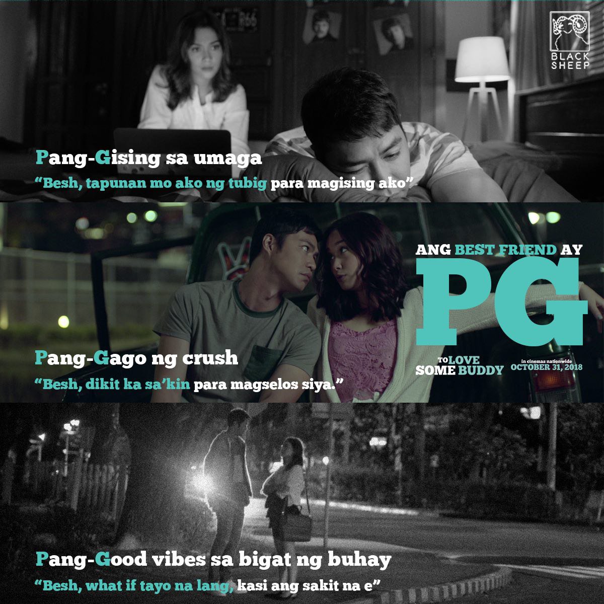 Black_SheepPH's tweet photo. To Love Some Buddy is rated PG by the MTRCB! I-segue mo na yan sa pag-intro kay best friend sa pamilya mo 😘 #TLSBin7Days https://t.co/Ai1ALUgblg