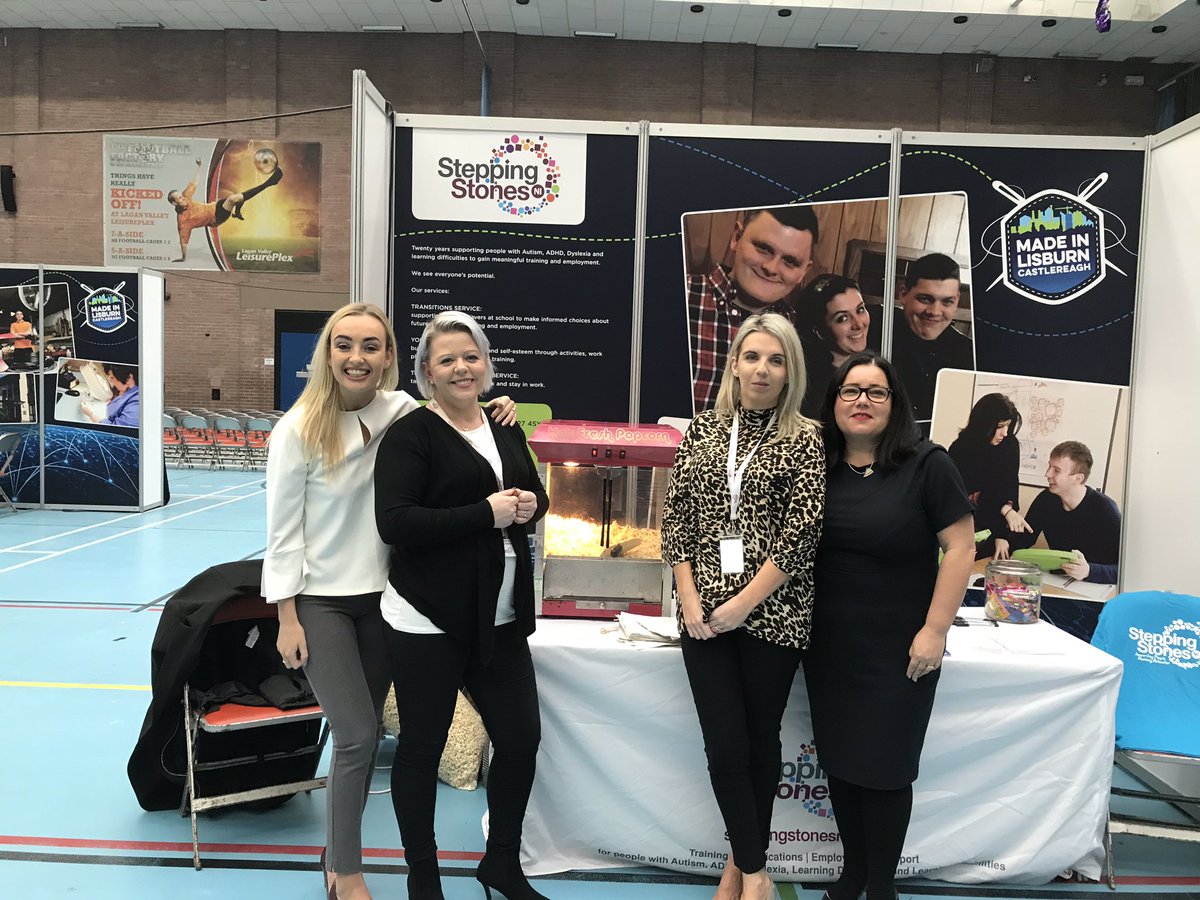 steppingni's tweet photo. Lots of buzz at the #MadeInLCCC event on now at the Leisureplex Lisburn. To find out about how @steppingni can help you find a job pop in to see us! #employment https://t.co/QbmqRSv8LC
