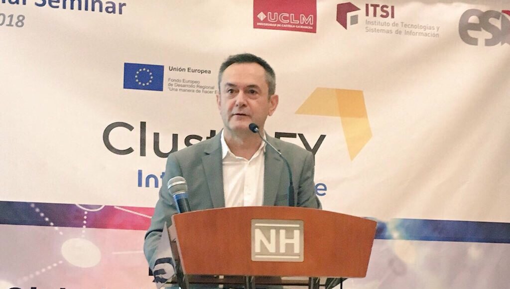 ClusterFY_eu's tweet photo. “Talent diversity and global ambition are the two essential elements for a successful #ecosystem” according to @JoseMLeceta during the #ClusterFY #Interregional Seminar in #CastillaLaMancha. #clmclusterfy #CiudadReal https://t.co/GDzNZw4682